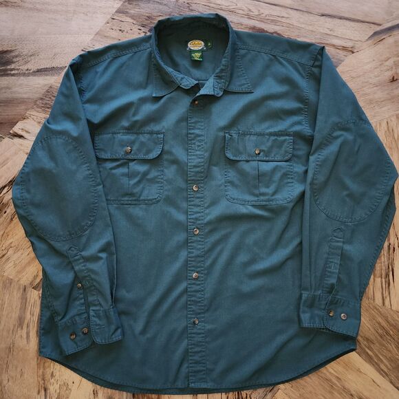 Cabela's Long Sleeve Button Up Blue Shirt Sz XL - Picture 1 of 8